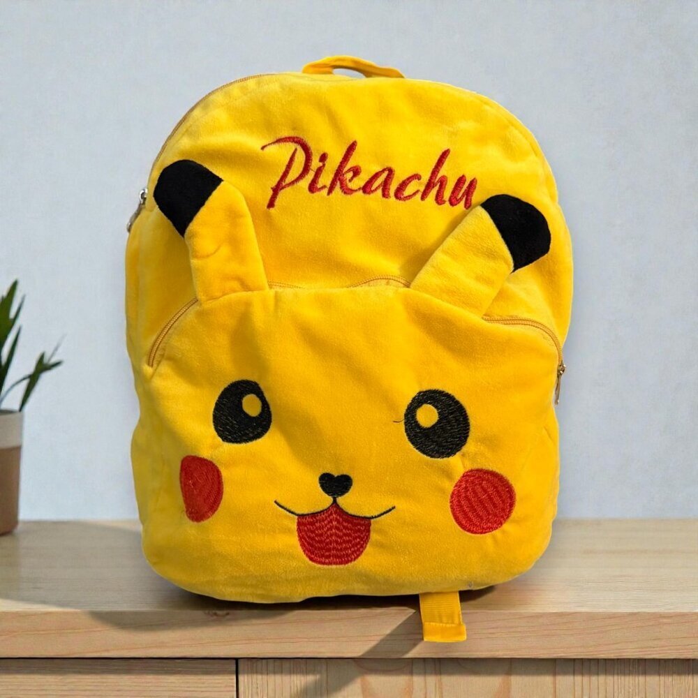 Pikachu Plush Mini Backpack Pokémon Kawaii Y2K Novelty Soft Yellow Bag
